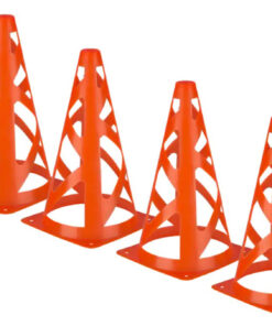 SAS SPORTS Plastic Agility Orange 9 Inches Flexible Training Marker Cones Set of 10