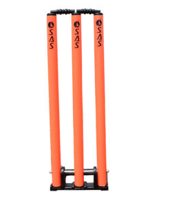 SAS SPORTS Cricket PVC Spring Back Stump Set - Orange