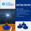 SAS SPORTS Cricket Wide Base Batting Tee Pro Pack of 3 Blue For Training & Practices