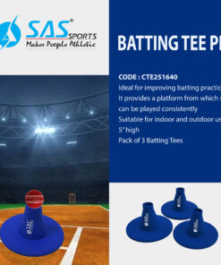 SAS SPORTS Cricket Wide Base Batting Tee Pro Pack of 3 Blue For Training & Practices