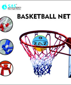 SAS SPORTS Basket Ball Net, Tri Color, 6mm Pair